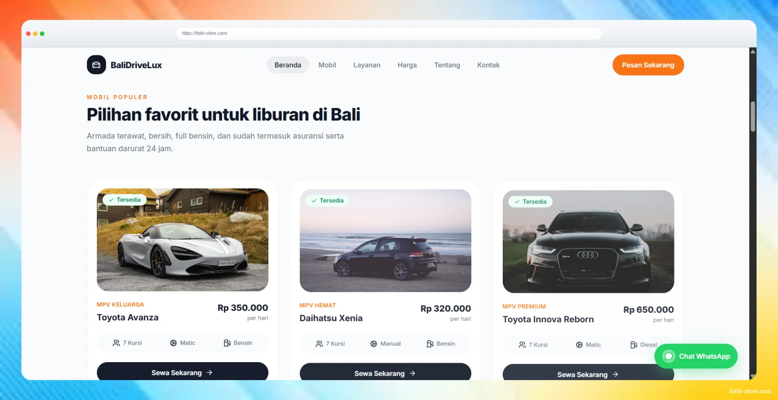 BaliDriveLux — Website Pemesanan Sewa Mobil di Bali gallery image 2