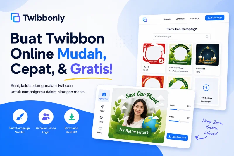 Twibbonly - Platform SaaS Pembuat Twibbon Online Modern